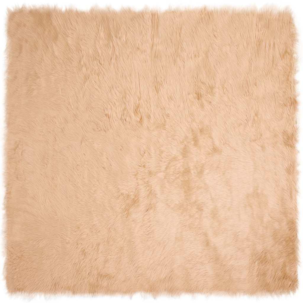 Falsk Fåreskind Tæppe Beige 160 x 160 cm Polyester