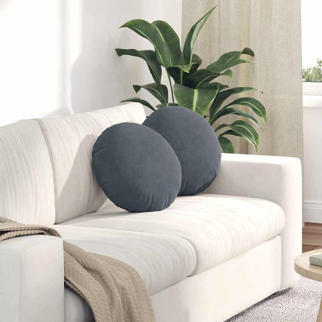 Sædepuder 2 stk Mørkegrå Ø 40 x 13 cm Fløjl