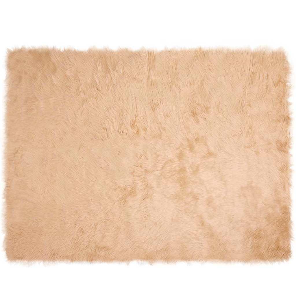 Falsk Fåreskind Tæppe Beige 240 x 340 cm Polyester