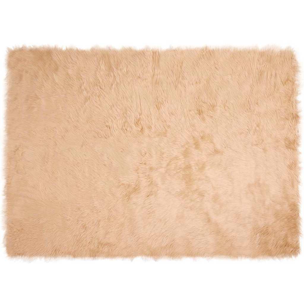 Falsk Fåreskind Tæppe Beige 160 x 230 cm Polyester