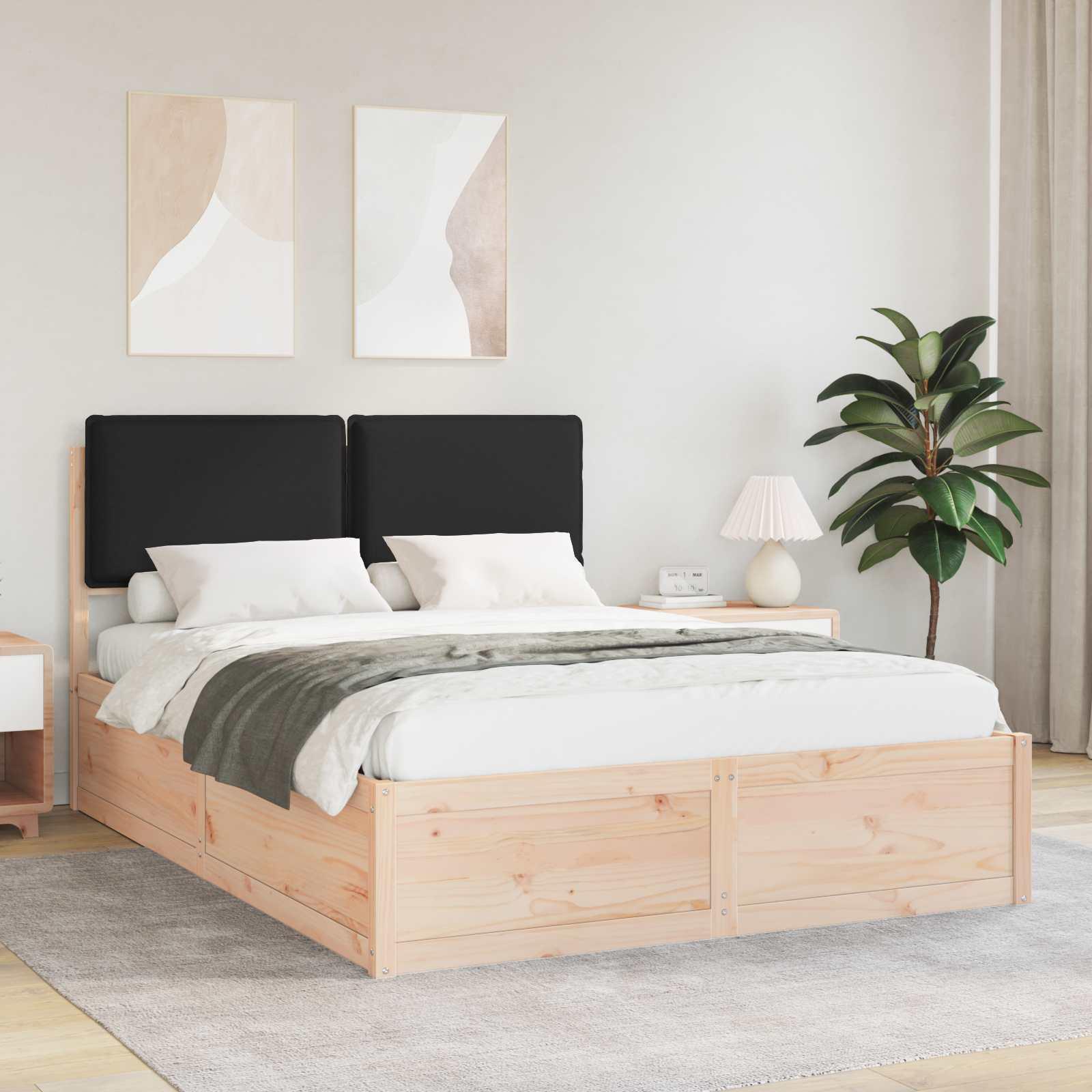 Sengestel med Polstret Hovedgavl Sort 160 x 200 cm