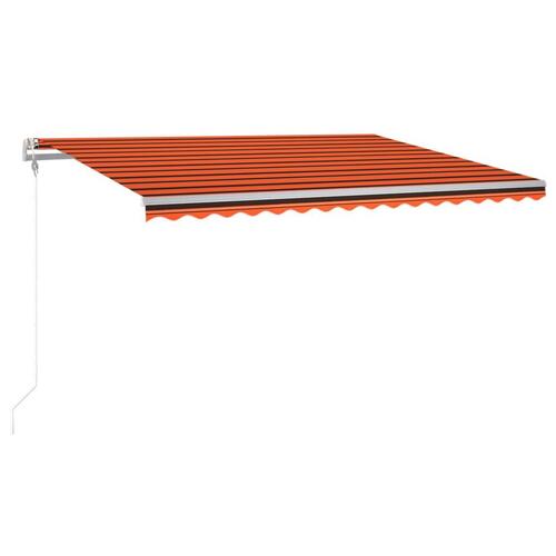 Markise LED + vindsensor 400x300 cm automatisk orange og brun