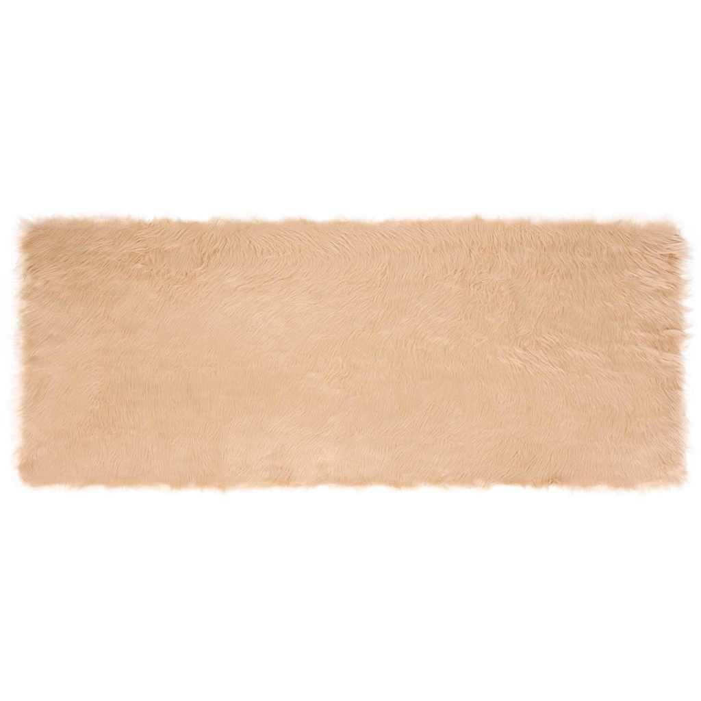 Falsk Fåreskind Tæppe Beige 80 x 200 cm Polyester