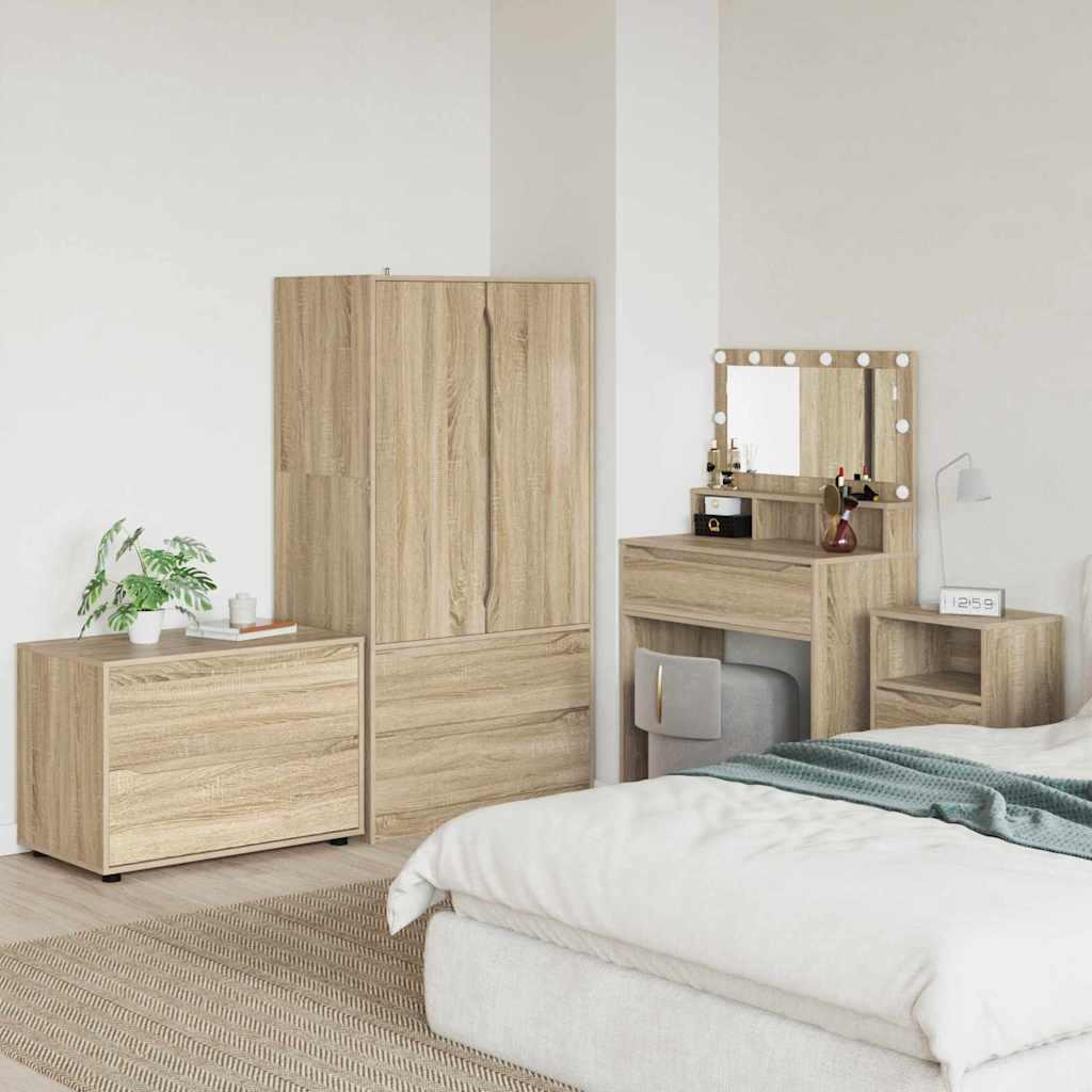 vidaXL Opbevaringsskab 80 x 48 x 57 cm Konstrueret træ Sonoma eg