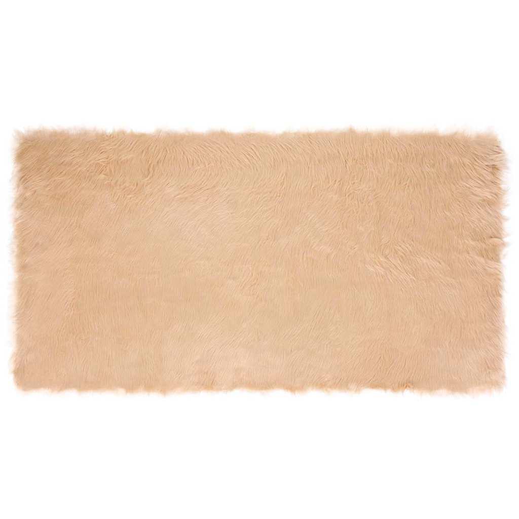 Falsk Fåreskind Tæppe Beige 80 x 150 cm Polyester