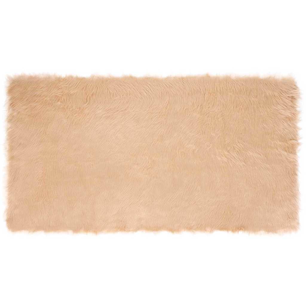 Falsk Fåreskind Tæppe Beige 60 x 110 cm Polyester