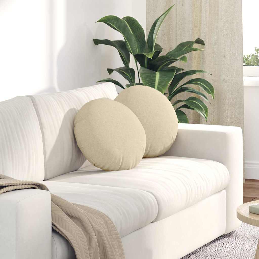 Sædepuder 2 stk Creme Ø40 x 13 cm Stof