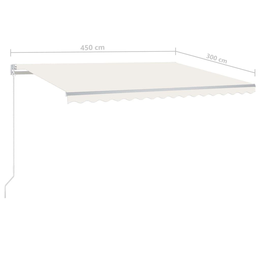 Markise 450x300 cm automatisk betjening cremefarvet