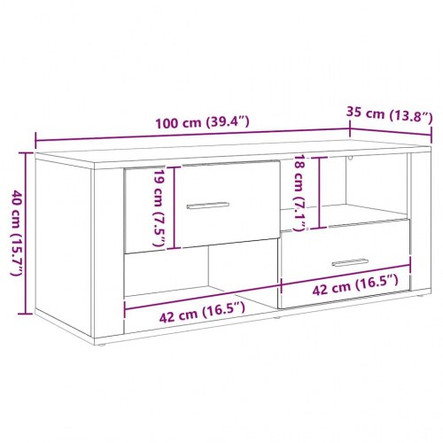 TV-skab 100 x 35 x 40 cm - artisan egetræ