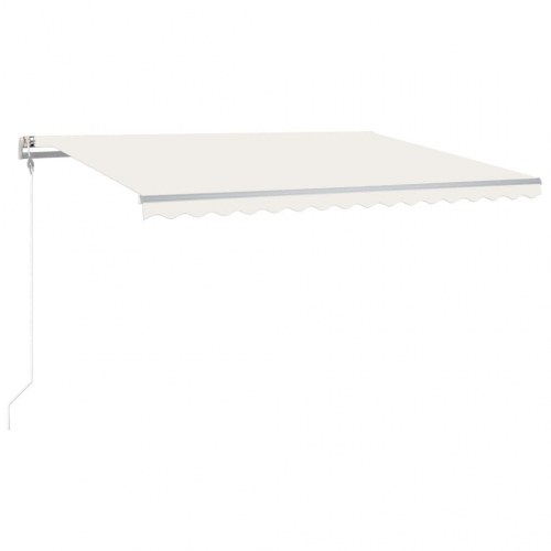 Automatisk markise med LED og vindsensor 450 × 300 cm - cremefarvet