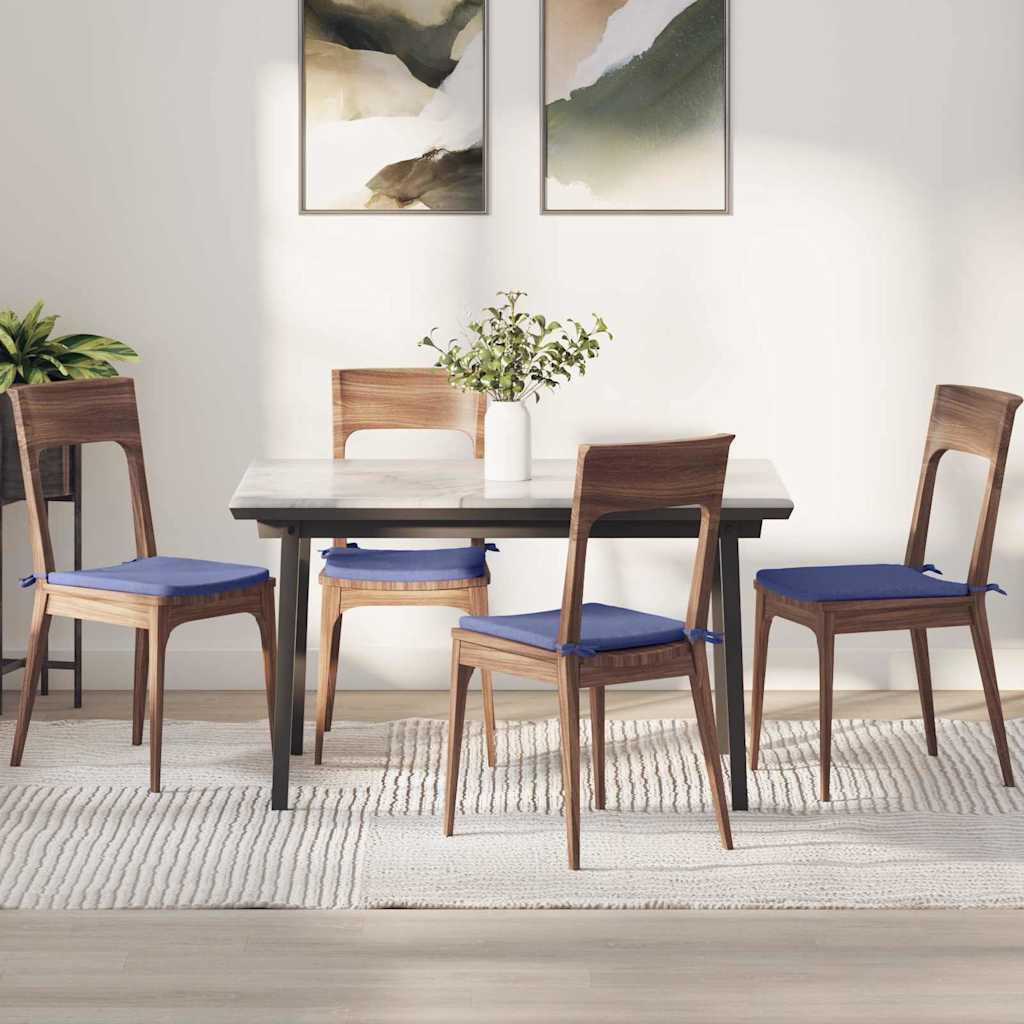 Sædepuder 4 stk Jeans blå 40 x 40 x 3 cm Stof