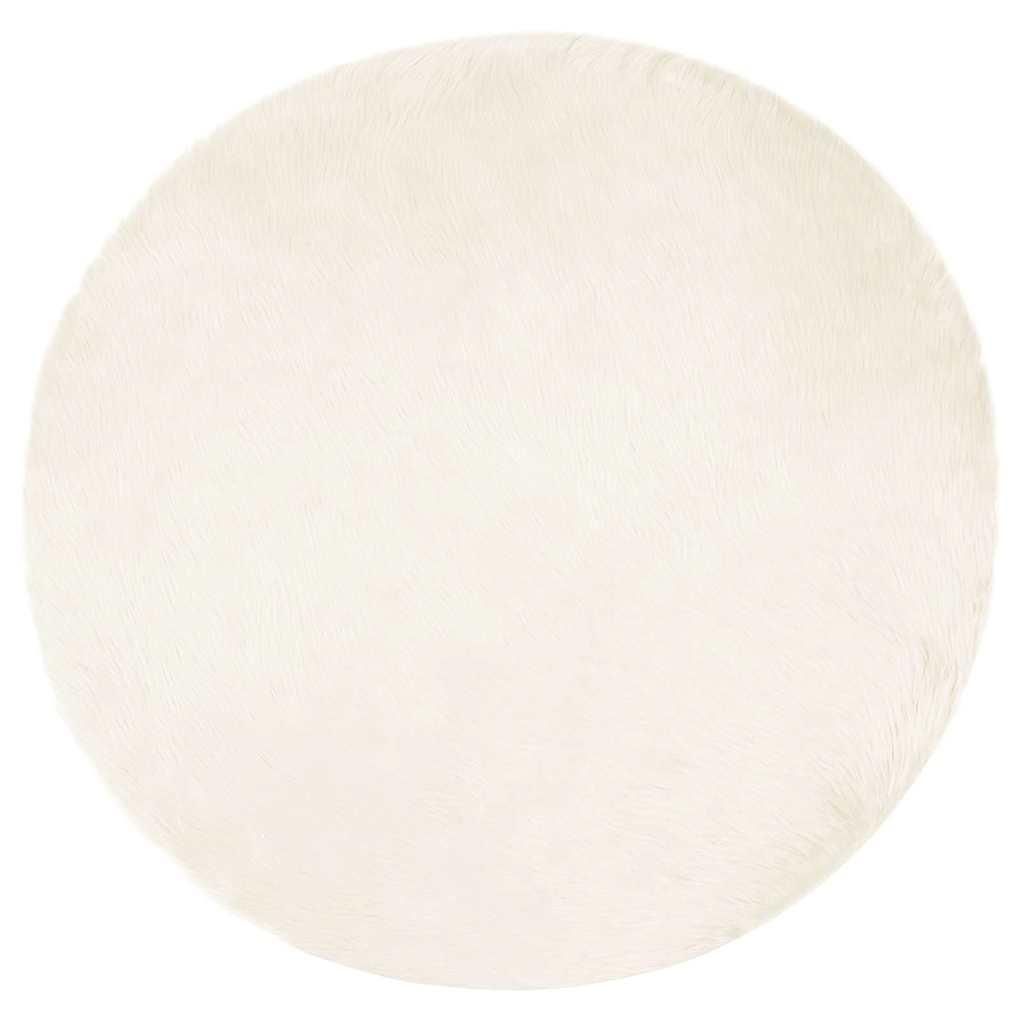 Falsk Fåreskind Tæppe Hvid 160 x 160 cm Polyester