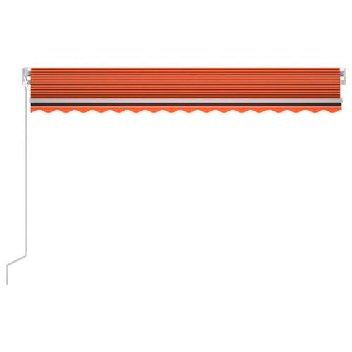 Markise m. LED + vindsensor 450x300 cm automatisk orange/brun