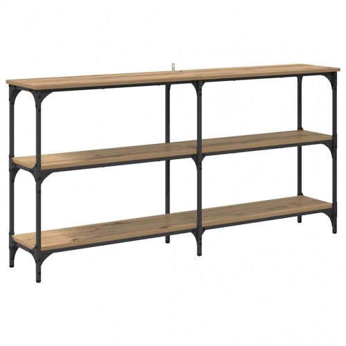Konsolbord i industrielt design - artisan egetræ, 150 × 29 × 75 cm, træ og metal