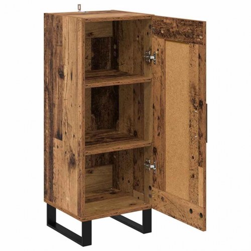 Highboard i gammelt træ-look - 34,5 × 34 × 180 cm, konstrueret træ