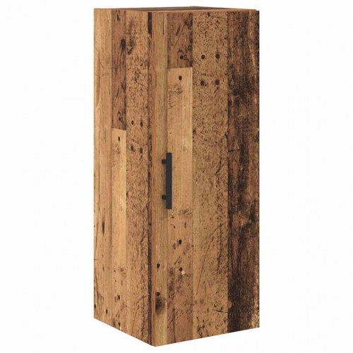 Highboard i gammelt træ-look - 34,5 × 34 × 180 cm, konstrueret træ