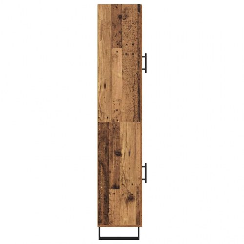 Highboard i gammelt træ-look - 34,5 × 34 × 180 cm, konstrueret træ