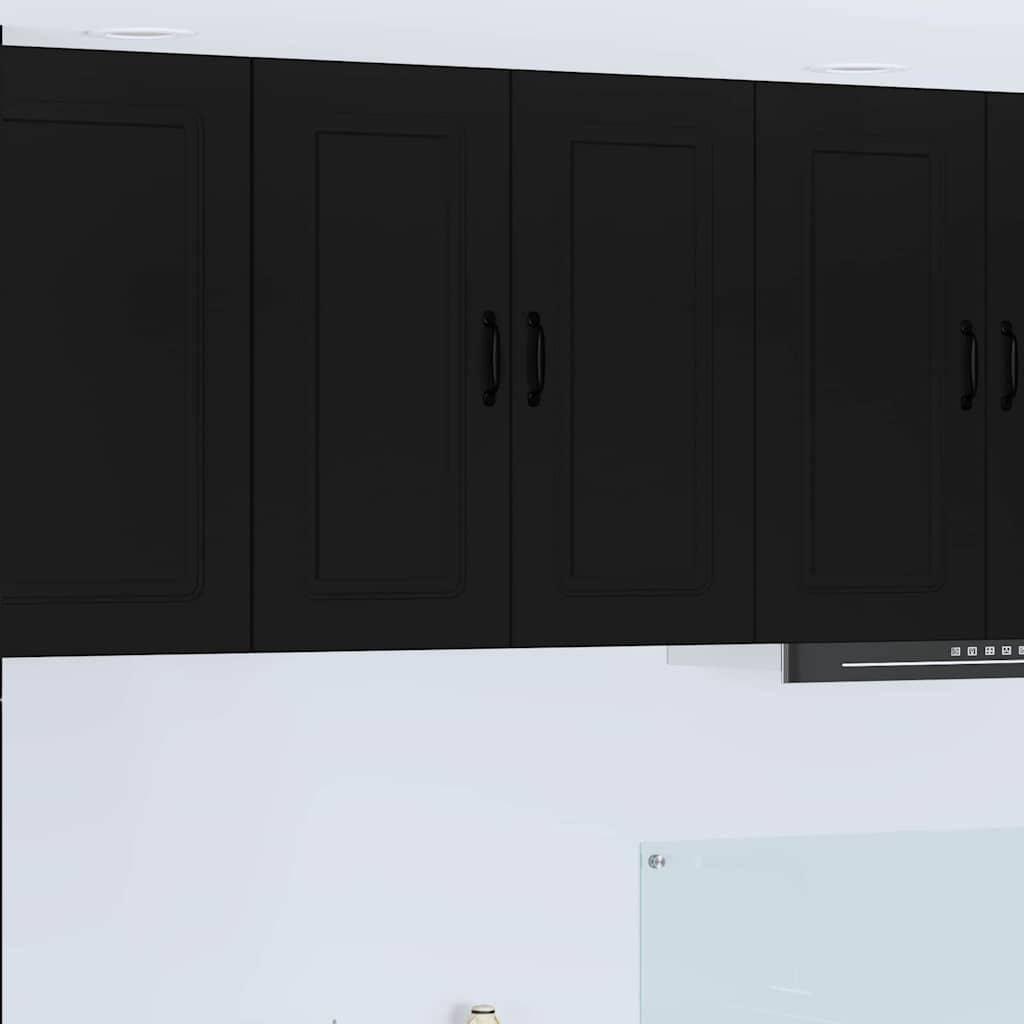 Vægskab til køkken med dør Sort 80 x 31 x 80 cm Konstrueret træ