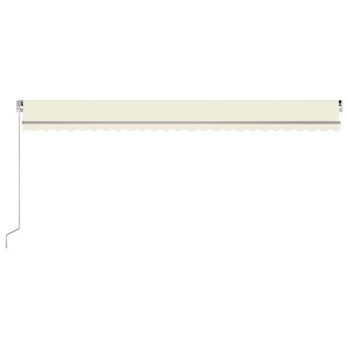 Markise m. LED-lys 600x300 cm manuel betjening cremefarvet