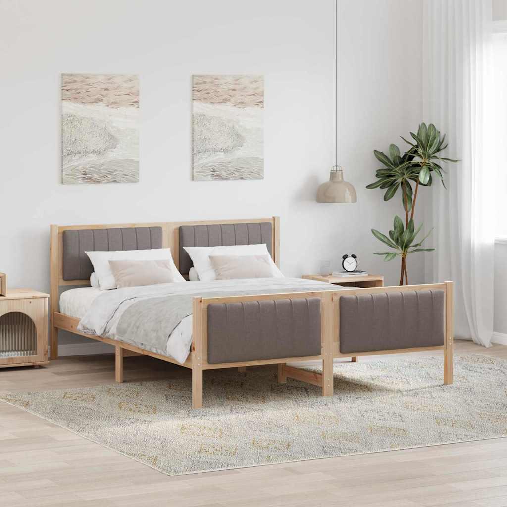 Sengestel Brun og taupe 150 x 200 cm Massivt fyrretræ