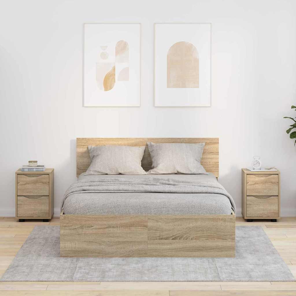 Sengeborde 2 stk Sonoma eg 30,5 x 30 x 43 cm Konstrueret træ