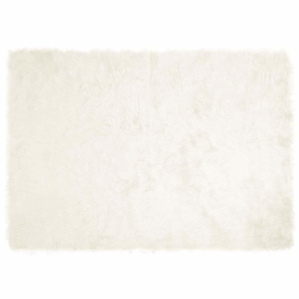 Falsk Fåreskind Tæppe Hvid 140 x 200 cm Polyester