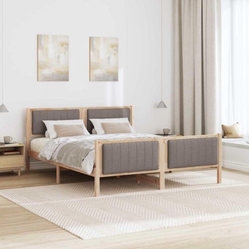 Sengestel Brun og taupe 160 x 200 cm Massivt fyrretræ