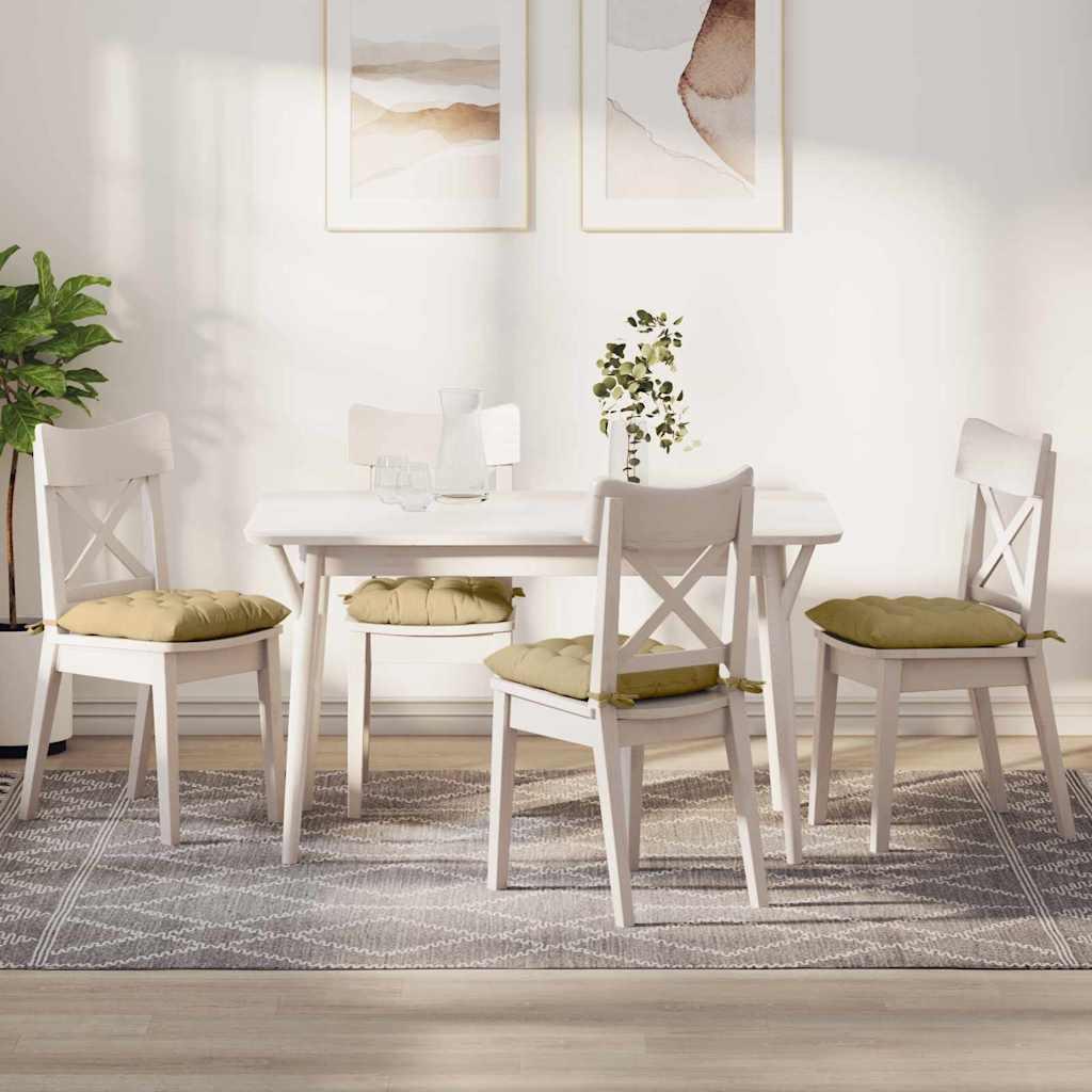 Sædepuder 4 stk Grågrøn 40 x 40 x 6 cm Velourstof