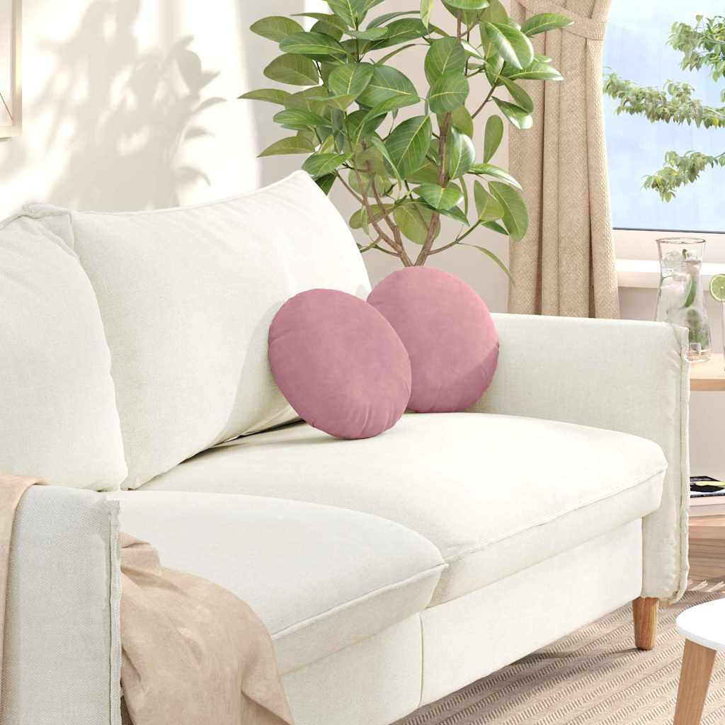 Sædepuder 2 stk Lyserød Ø 40 x 13 cm Fløjl