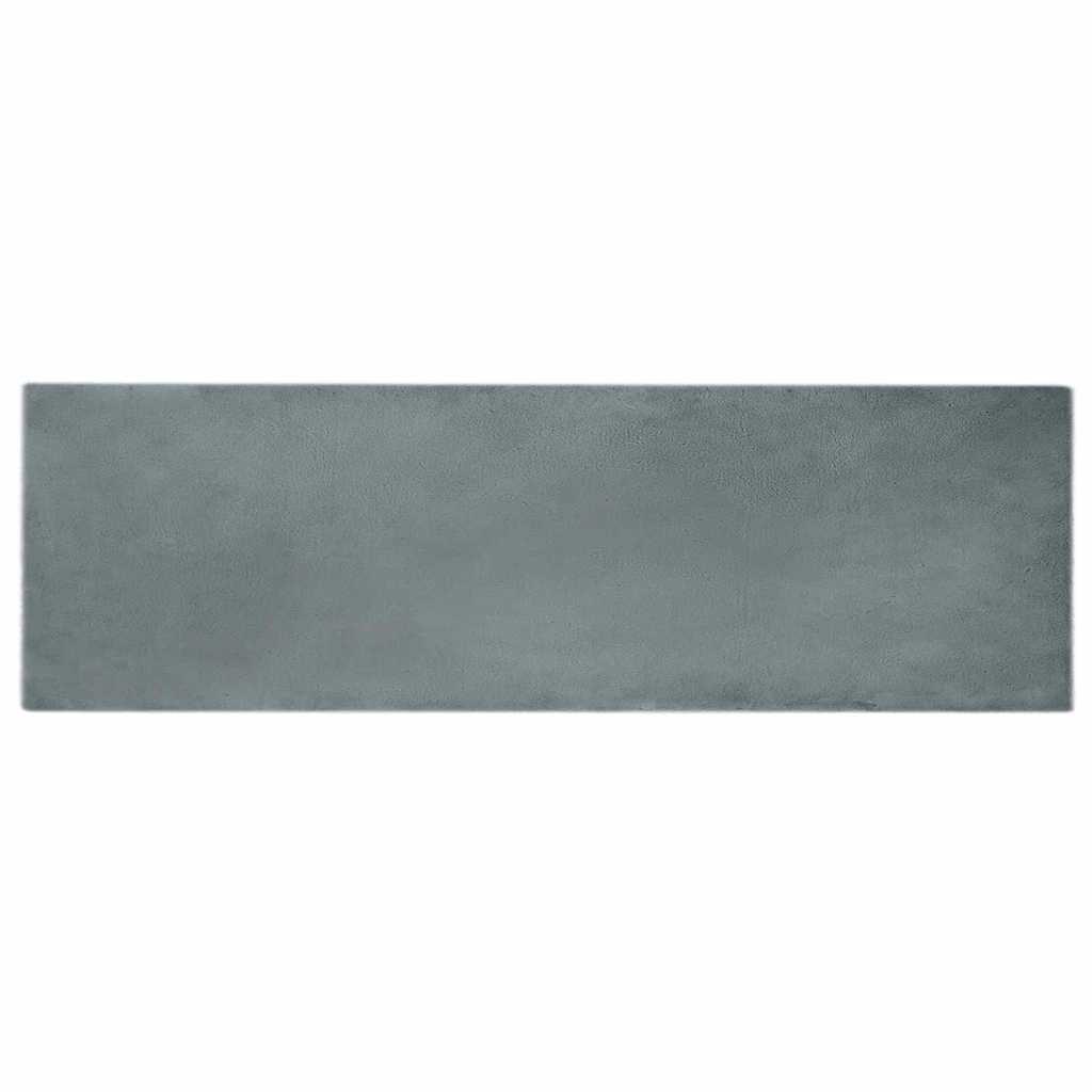 Faux Kanin Pels Tæppe Antracit 80 x 250 cm Polyester