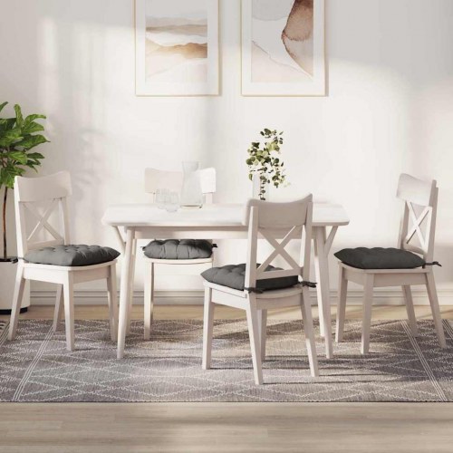 Sædepuder 4 stk Lysegrå 40 x 40 x 6 cm Velourstof