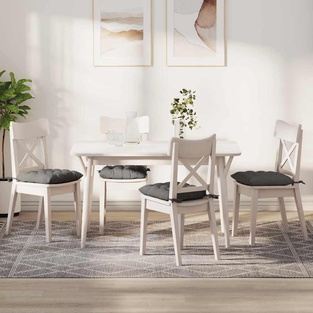 Sædepuder 4 stk Lysegrå 40 x 40 x 6 cm Velourstof