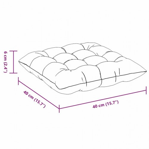 Sædepuder 4 stk Lysegrå 40 x 40 x 6 cm Velourstof