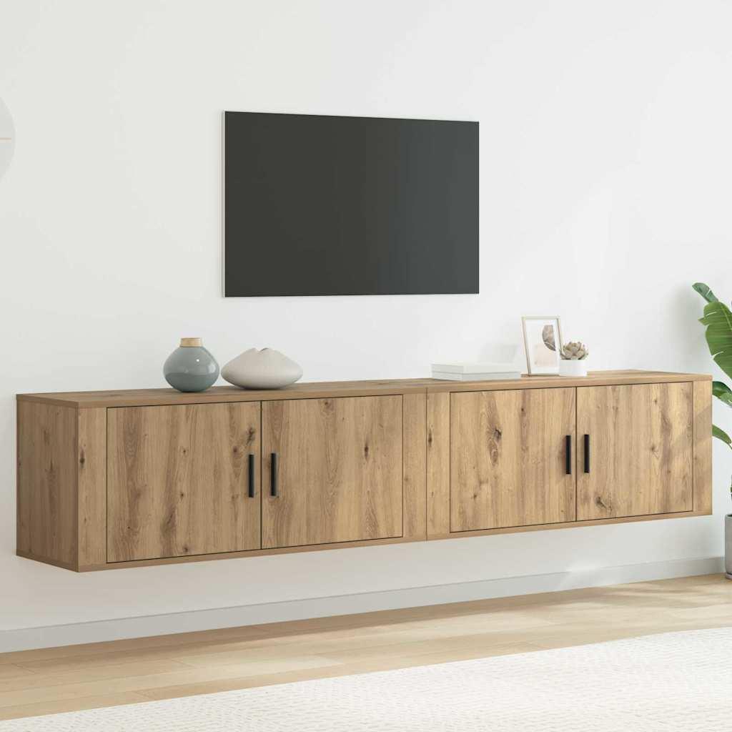 Væghængt TV-skab sæt 2 stk Artisan Egetræ 100 x 34,5 x 40 cm
