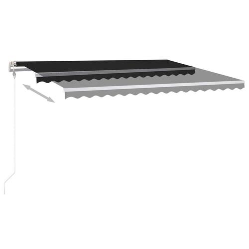 Markise m. LED + vindsensor 400x350 cm automatisk antracit