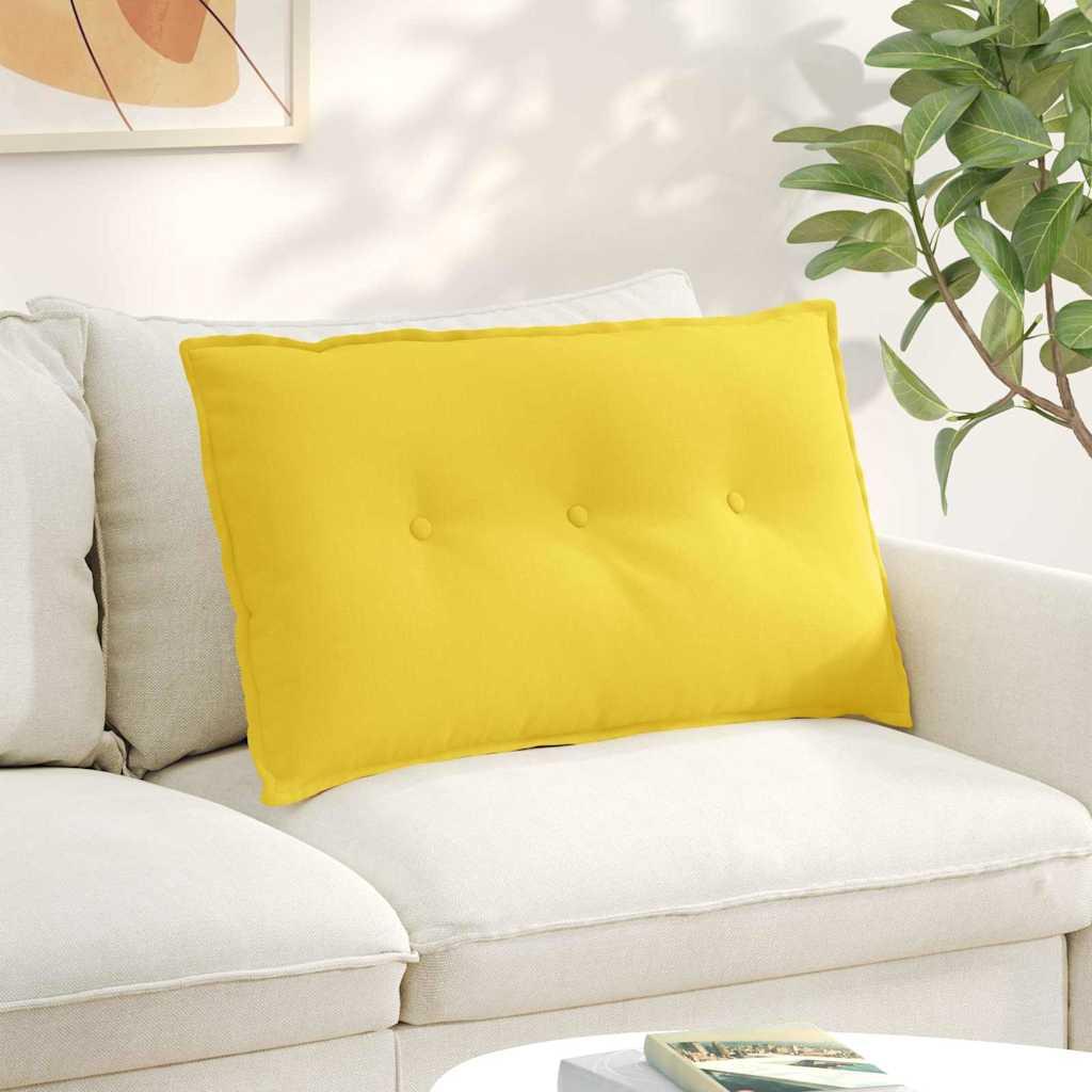 Rygpude Lys Gul 80 x 19 x 50 cm Stof