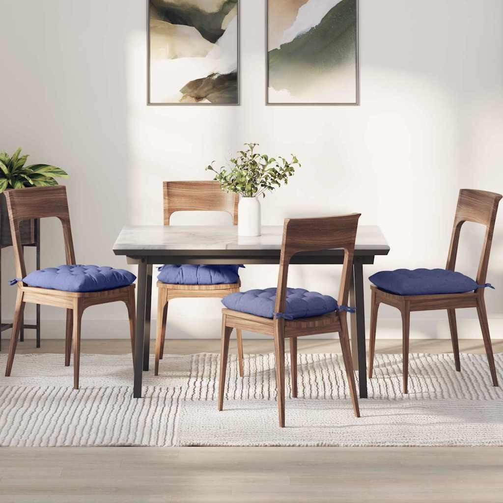 Sædepuder 2 stk Jeans blå 40 x 40 x 6 cm Stof