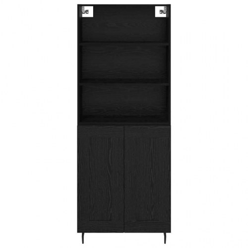 Highboard i sort eg 69,5 x 34 x 180 cm - konstrueret træ