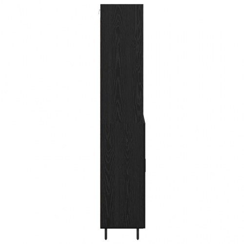 Highboard i sort eg 69,5 x 34 x 180 cm - konstrueret træ