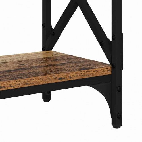 Konsolbord i gammelt trælook - 100 × 28 × 80,5 cm, konstrueret træ med stålramme