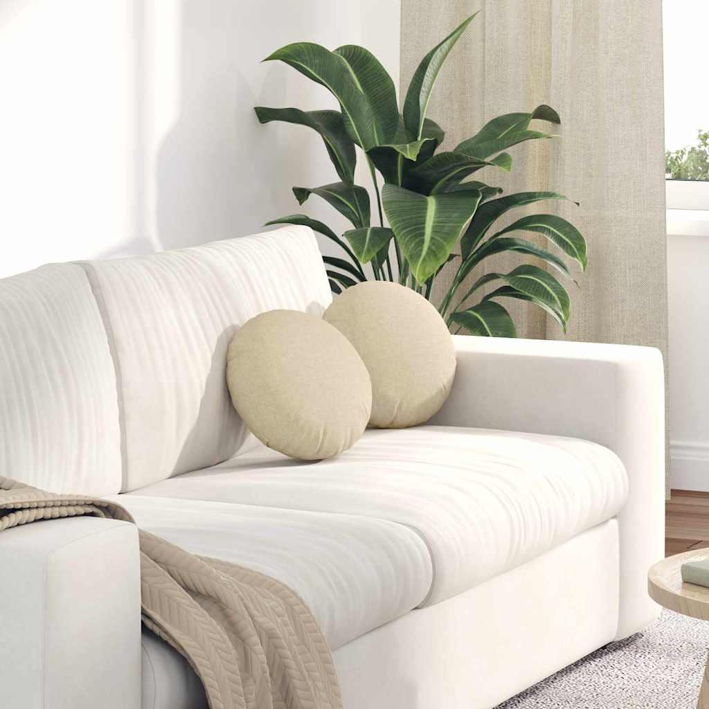 Sædepuder 2 stk Creme Ø30 x 13 cm Stof