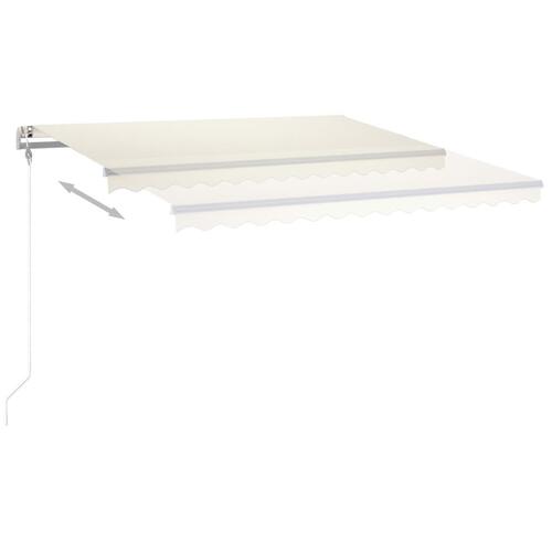 Markise m. LED + vindsensor 450x350 cm automatisk cremefarvet