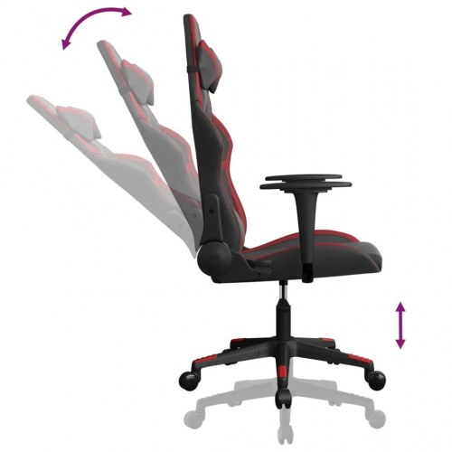 Gamingstol med massagefunktion - sort og vinrød
