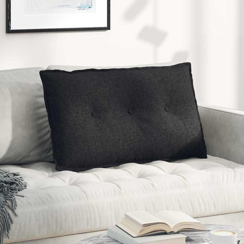 Rygpude Sort 80 x 19 x 50 cm Stof