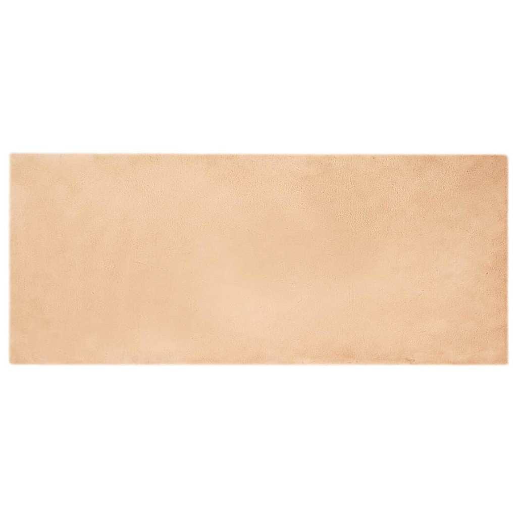 Faux Kanin Pels Tæppe Gråbrun 80 x 200 cm Polyester