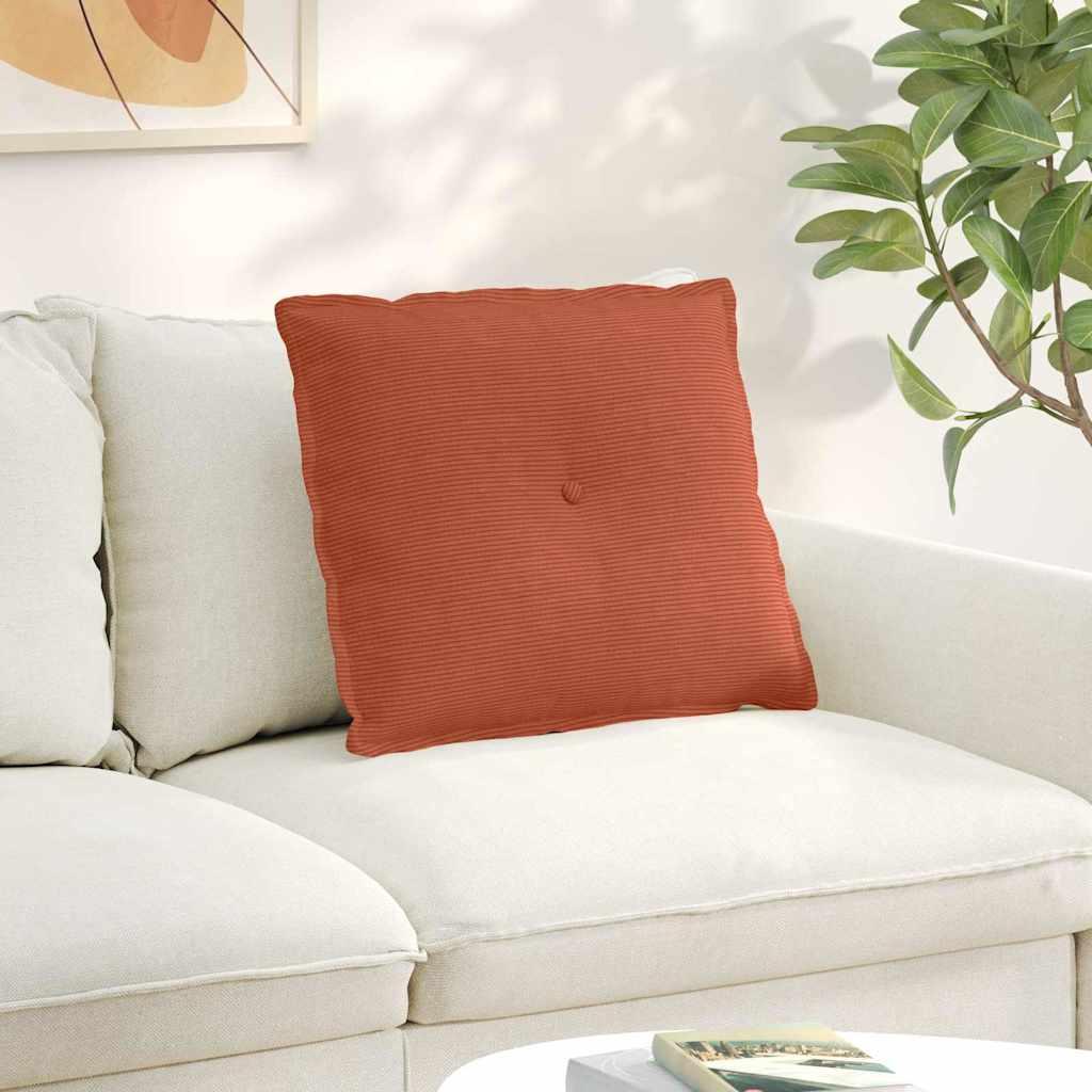 Rygpude Rød orange 60 x 50 cm Velourstof