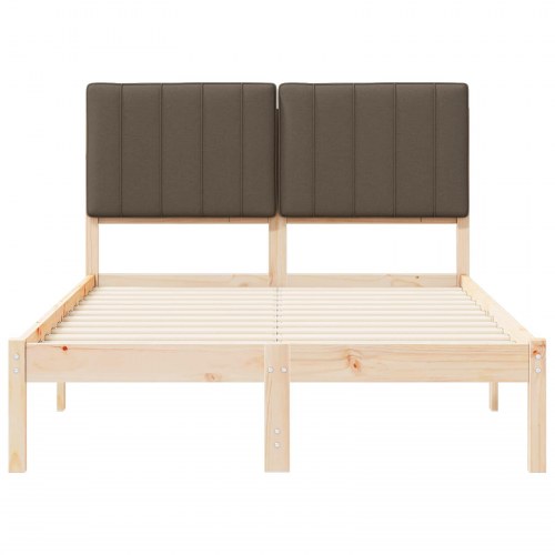 Sengestel med Polstret Hovedgavl Gråbrun 120 x 190 cm