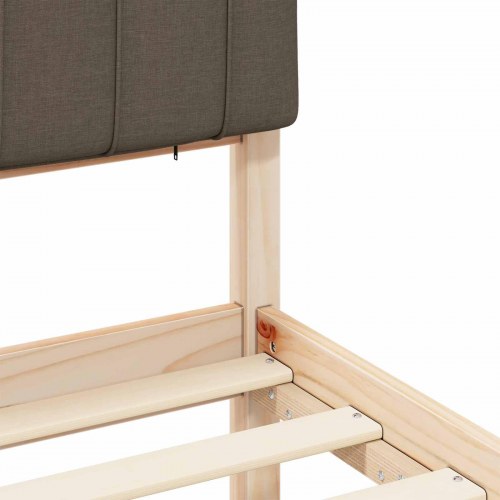 Sengestel med Polstret Hovedgavl Gråbrun 120 x 190 cm