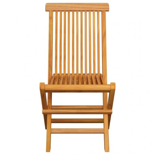Foldbare havestole i massivt teak med grå hynder - 2 stk.