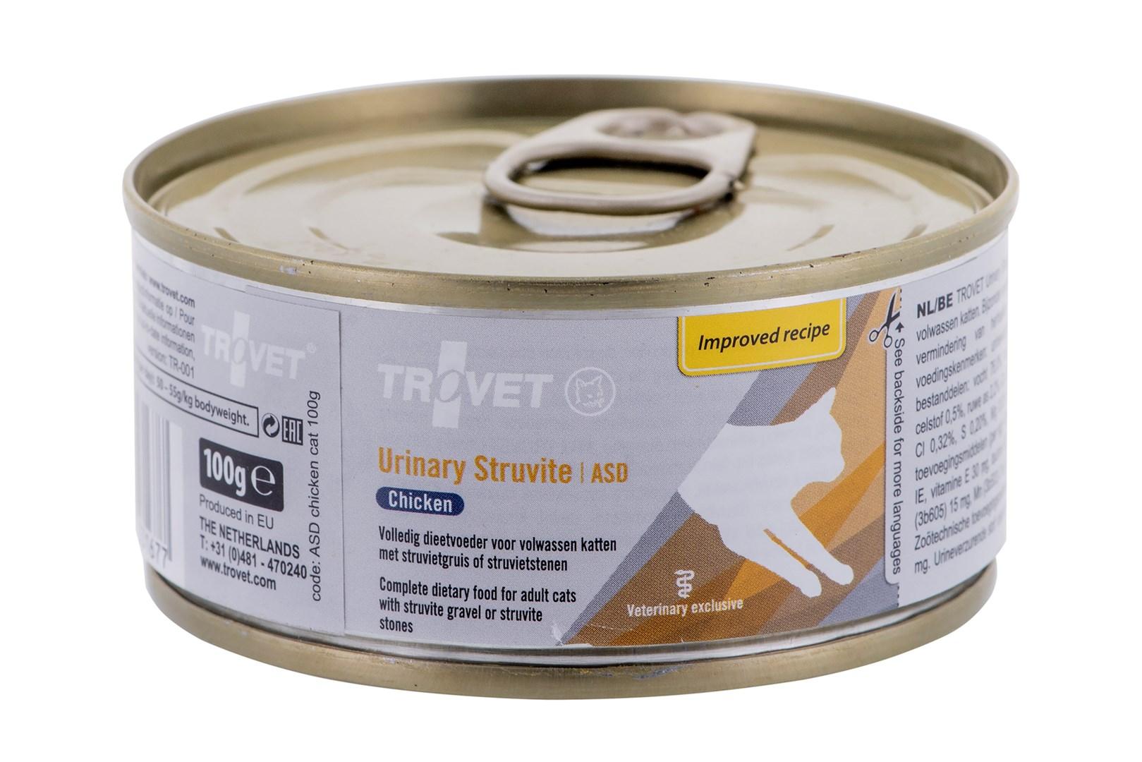 Kattemad vådfoder TROVET ASD Urinary Struvite – kylling 100 g